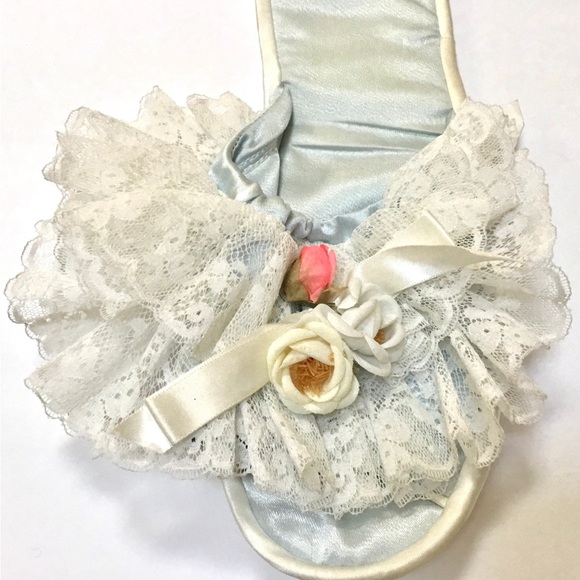 Vintage Bridal Slipper sz 7/8 - Picture 7 of 8